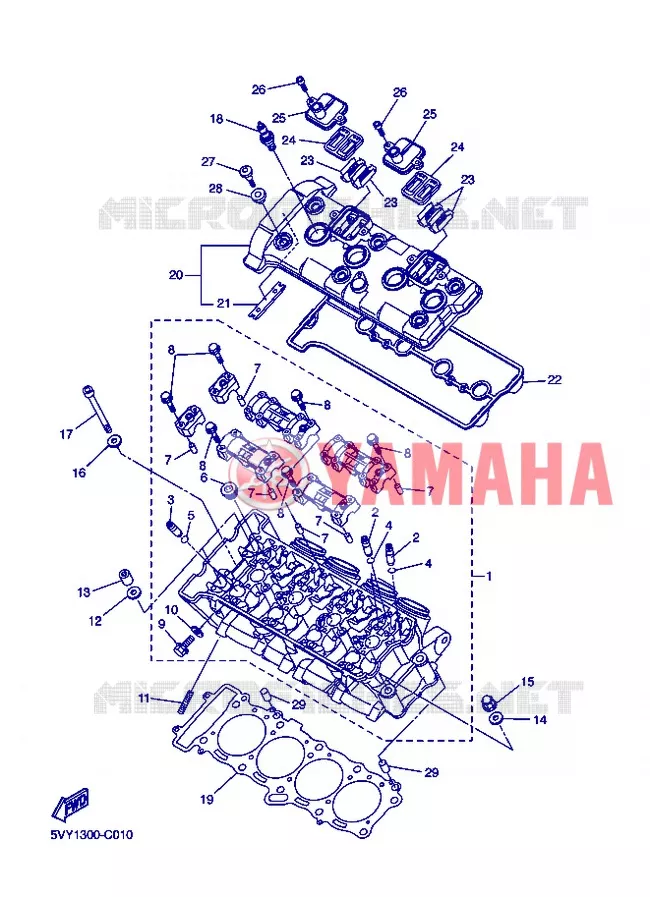 CYLINDER HEAD  Yamaha MOTO 1000 2004 R1  YZF-R1 YZF-R1S R1