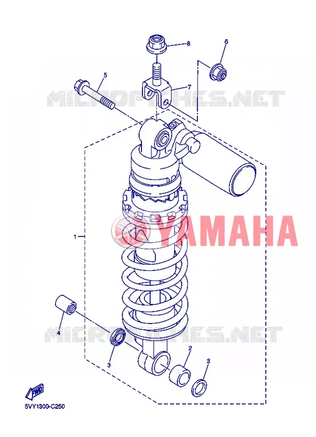 REAR SHOCK ABSORBER Yamaha MOTO 1000 2004 R1  YZF-R1 YZF-R1S R1