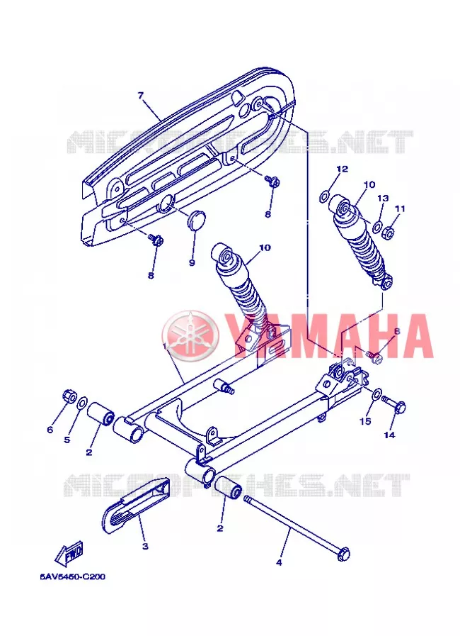SWINGARM / SHOCK ABSORBER Yamaha MOTO 105 2004 Autres modeles  T105SE