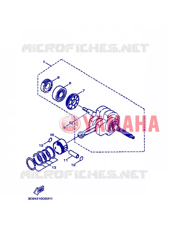 CRANKSHAFT / PISTON Yamaha SCOOTER 100 2005 JOG  XC100 JOG