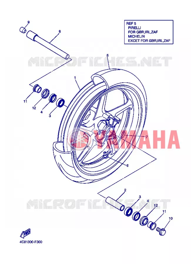 FRONT WHEEL Yamaha MOTO 1000 2007 R1  YZF-R1