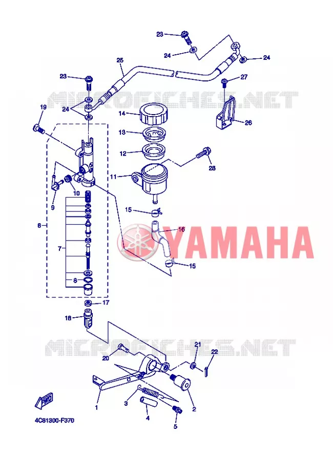 REAR BRAKE MASTER CYLINDER Yamaha MOTO 1000 2007 R1  YZF-R1