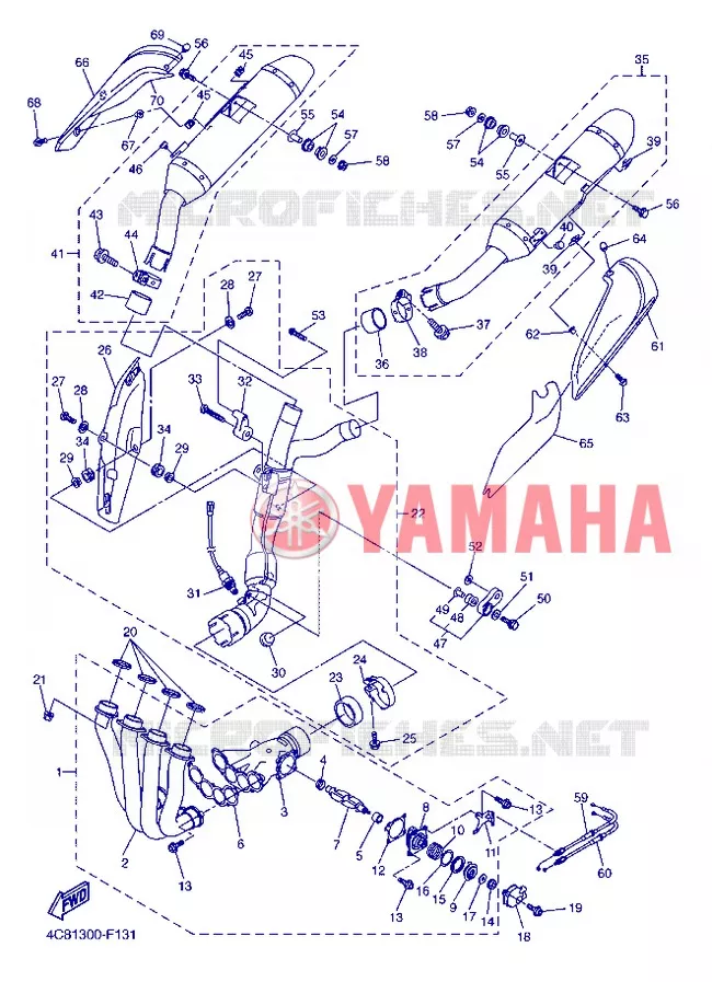 EXHAUST Yamaha MOTO 1000 2007 R1  YZF-R1 R1