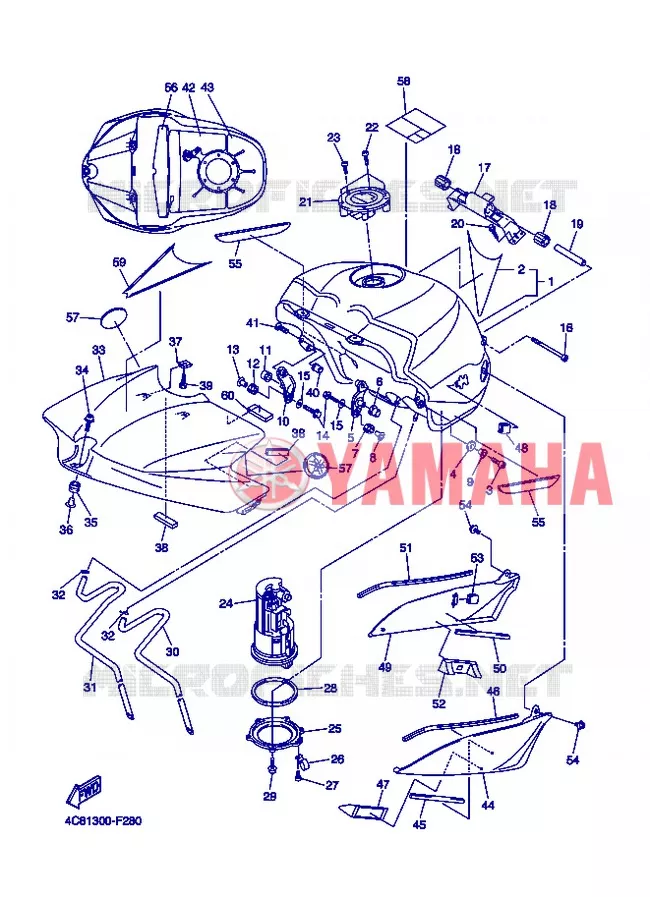 FUEL TANK Yamaha MOTO 1000 2007 R1  YZF-R1 R1