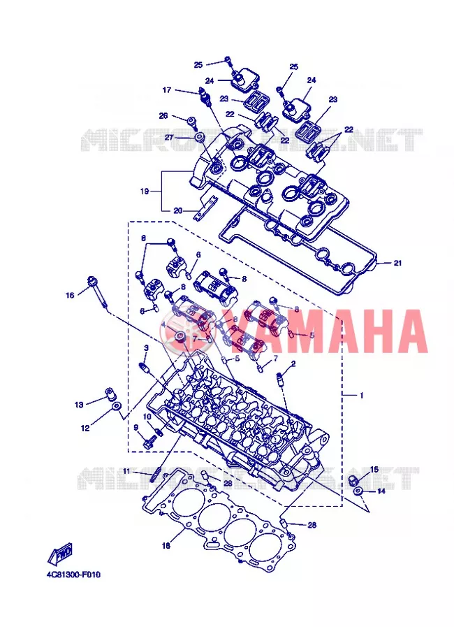 CYLINDER HEAD  Yamaha MOTO 1000 2008 R1  YZF-R1 R1