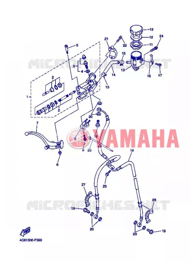 FRONT BRAKE MASTER CYLINDER Yamaha MOTO 1000 2008 R1  YZF-R1 R1
