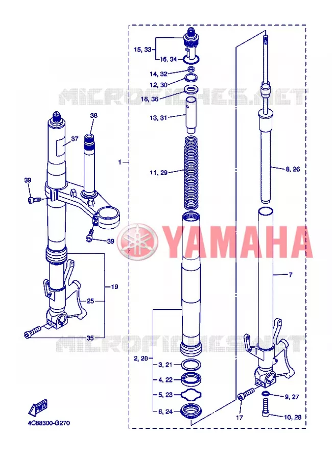 FRONT FORK Yamaha MOTO 1000 2008 R1  YZF-R1 R1