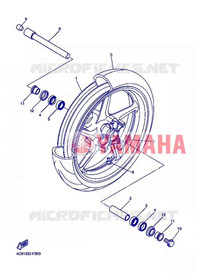 FRONT WHEEL Yamaha MOTO 1000 2008 R1  YZF-R1 R1