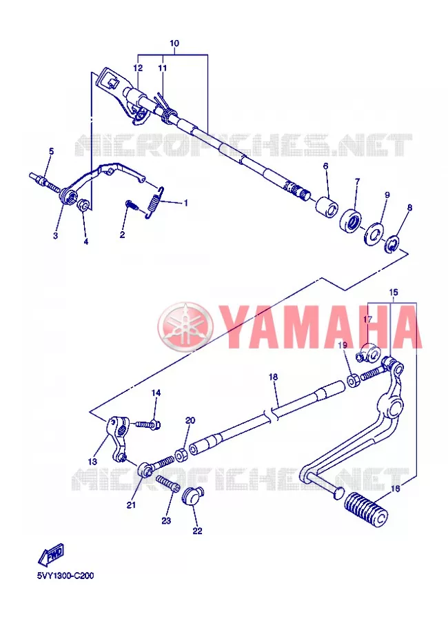 GEAR SHIFT SHAFT / LEVER Yamaha MOTO 1000 2008 R1  YZF-R1 R1