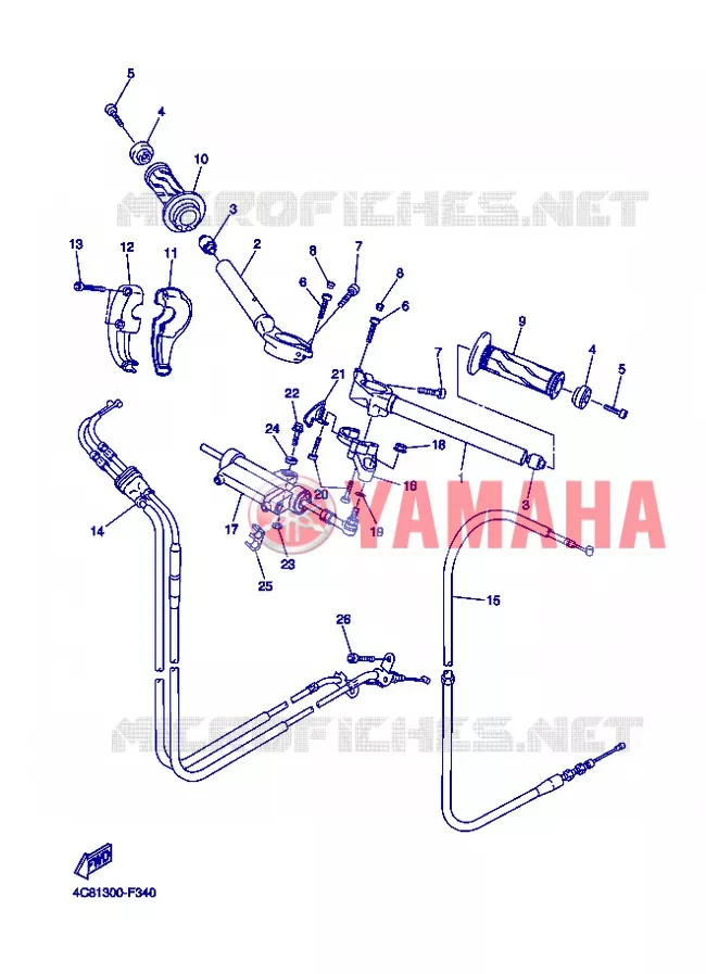 HANDLEBAR & CABLES Yamaha MOTO 1000 2008 R1  YZF-R1 R1