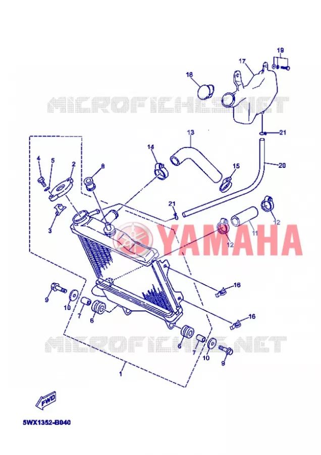 RADIATOR / HOSES Yamaha MOTO 50 2008 TZR  TZR50
