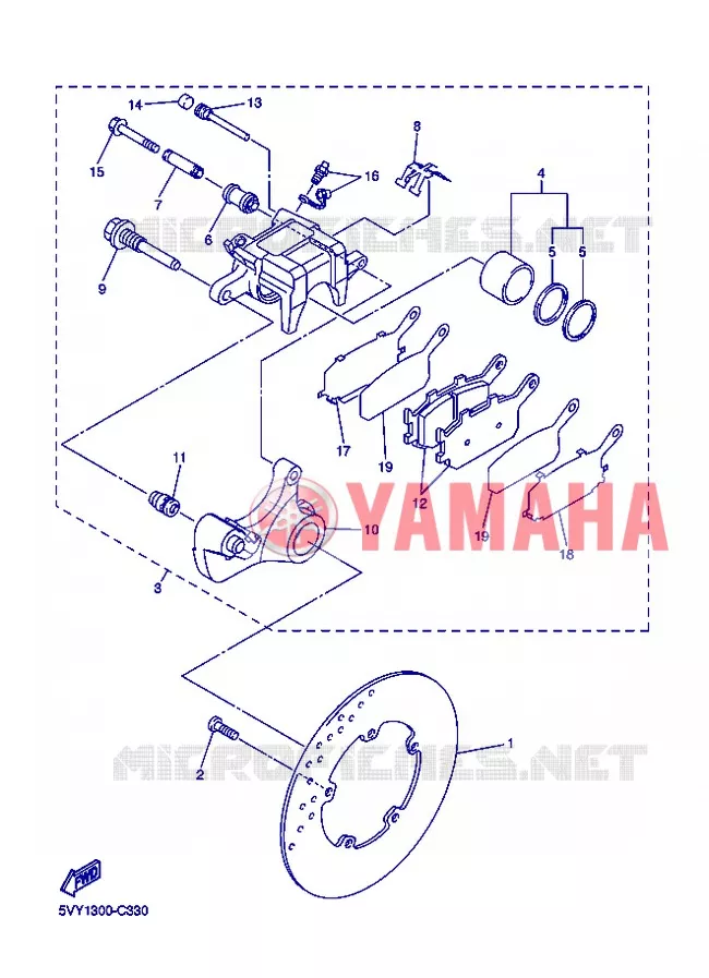 REAR BRAKE CALIPER Yamaha MOTO 1000 2004 R1  YZF-R1 YZF-R1S R1