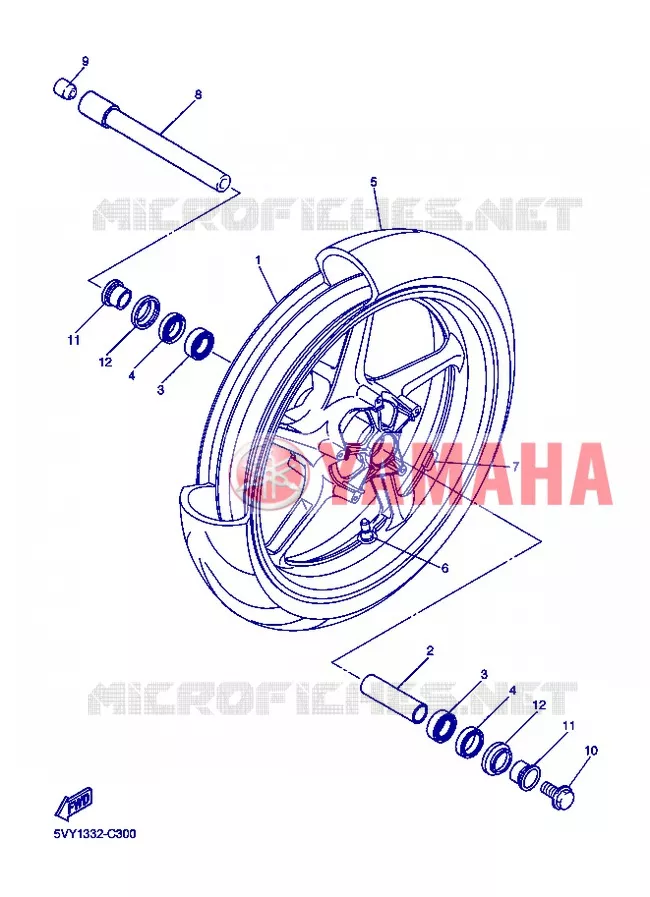 FRONT WHEEL Yamaha MOTO 1000 2005 R1  YZF-R1 R1