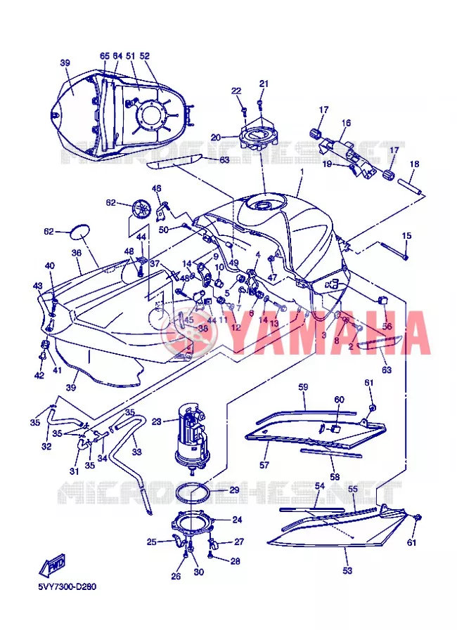 FUEL TANK Yamaha MOTO 1000 2005 R1  YZF-R1 R1
