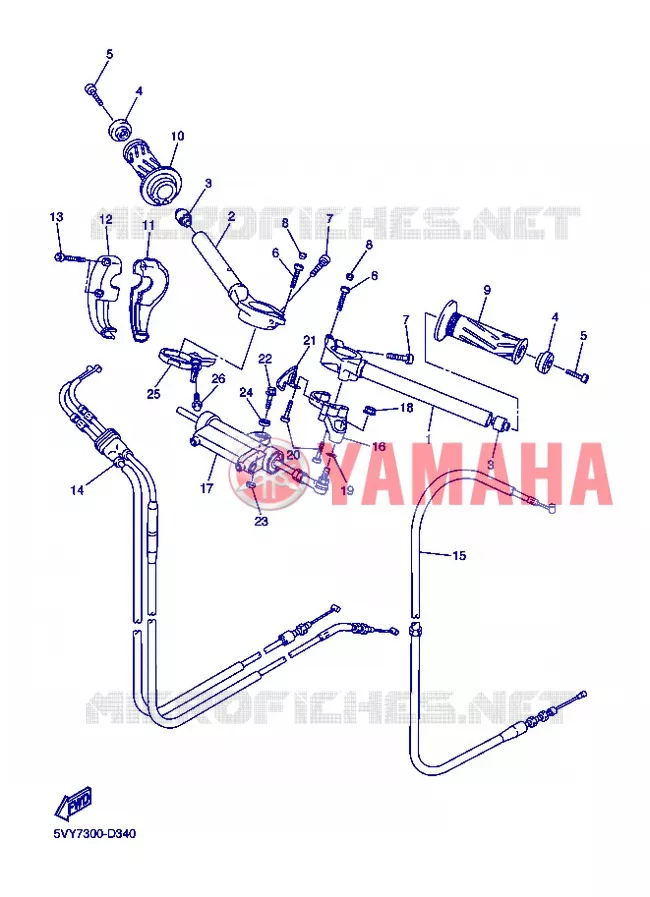 HANDLEBAR & CABLES Yamaha MOTO 1000 2005 R1  YZF-R1 R1