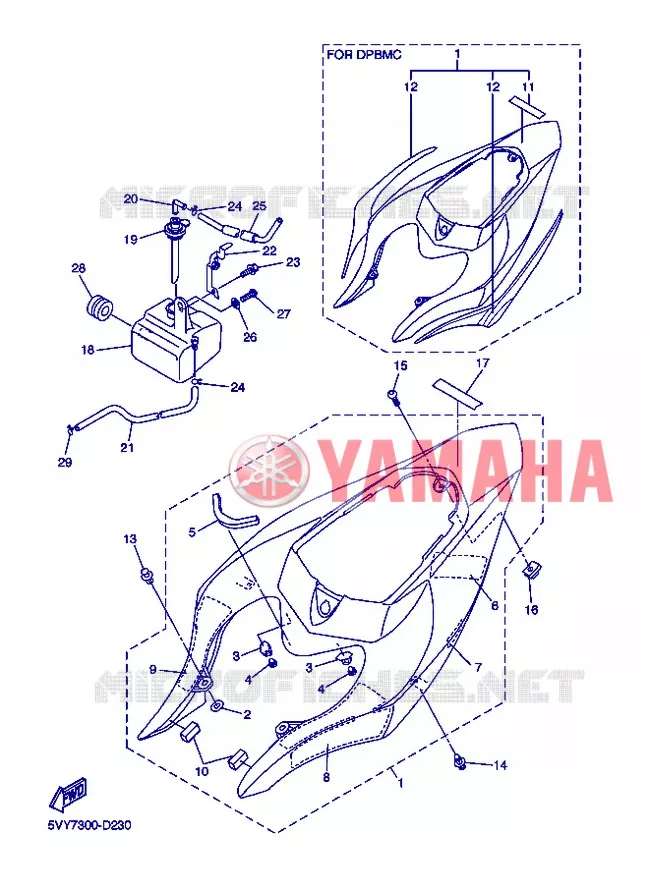 SIDE COVER Yamaha MOTO 1000 2005 R1  YZF-R1 R1