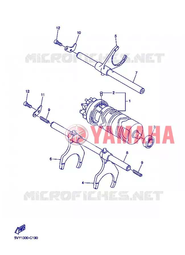 GEAR SHIFT SELECTOR DRUM / FORKS Yamaha MOTO 1000 2006 R1  YZF-R1
