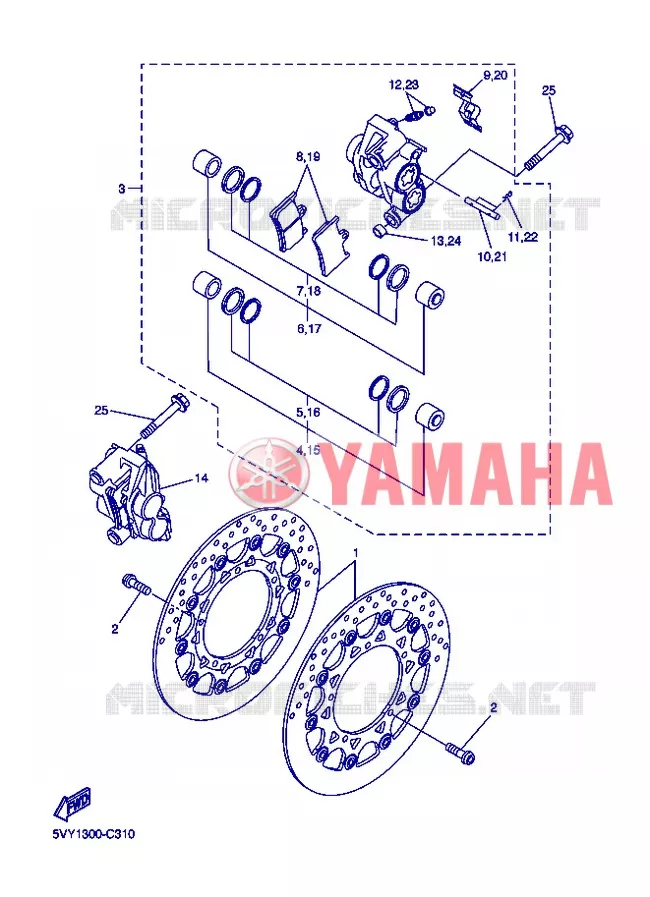 FRONT BRAKE CALIPER Yamaha MOTO 1000 2006 R1  YZF-R1 R1