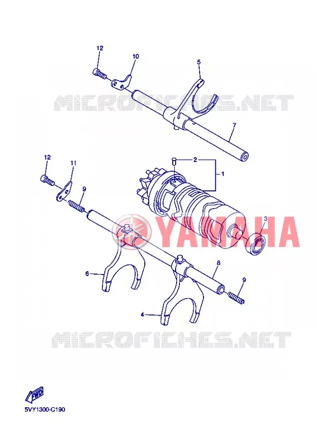 GEAR SHIFT SELECTOR DRUM / FORKS Yamaha MOTO 1000 2006 R1  YZF-R1 R1
