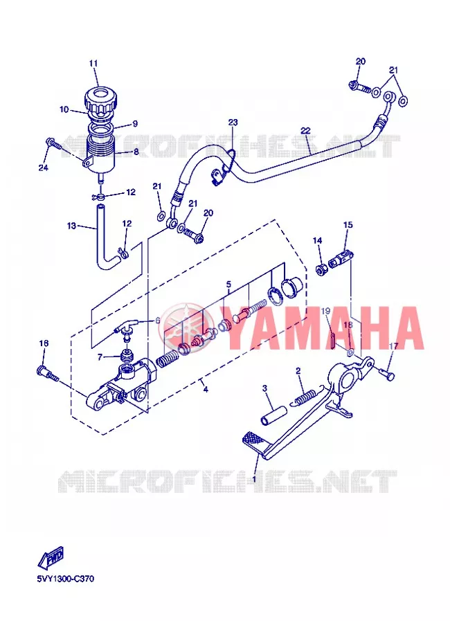 REAR BRAKE MASTER CYLINDER Yamaha MOTO 1000 2006 R1  YZF-R1 R1