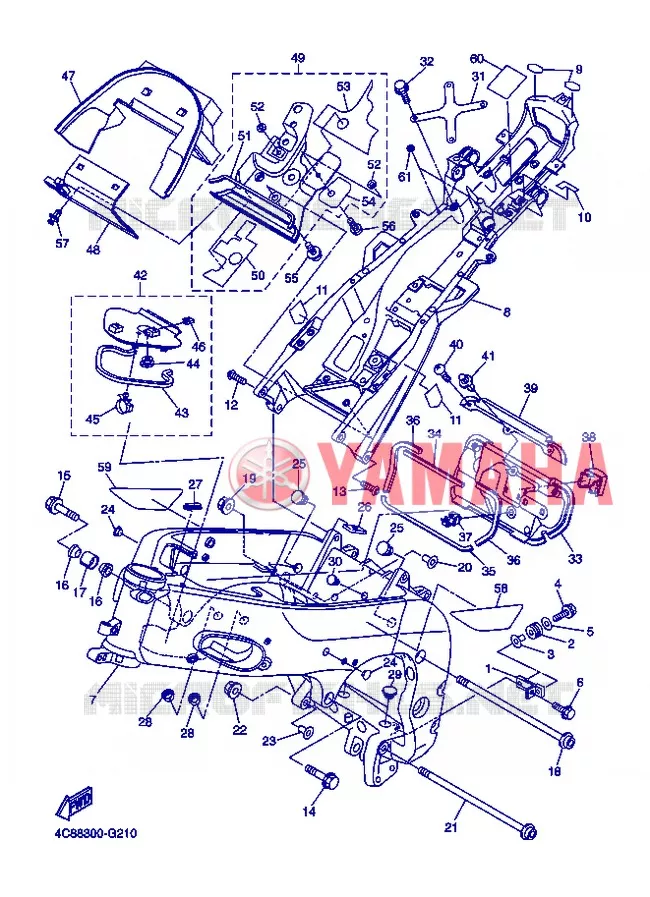 FRAME Yamaha MOTO 1000 2008 R1  YZF-R1 R1