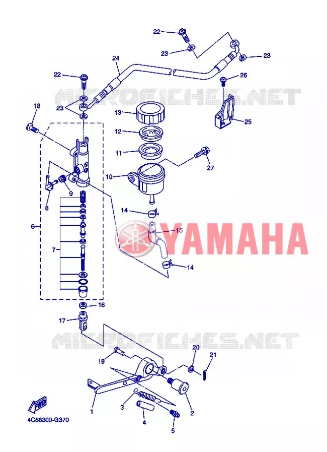 REAR BRAKE MASTER CYLINDER Yamaha MOTO 1000 2008 R1  YZF-R1 R1