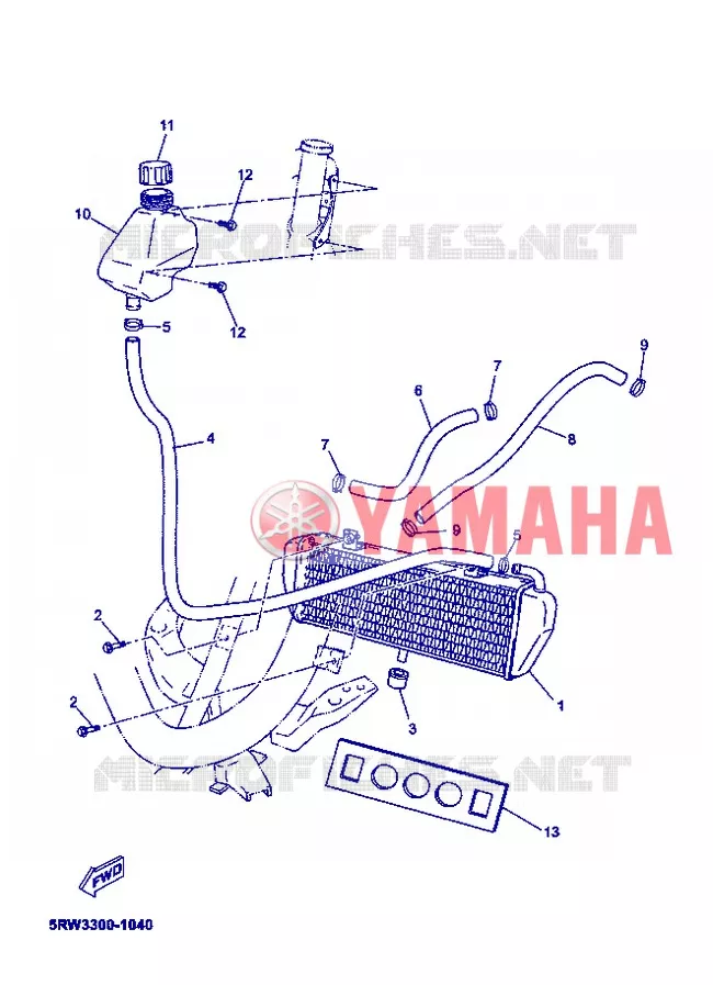 RADIATOR / HOSES Yamaha SCOOTER 50 2008 MACH G  CS50Z