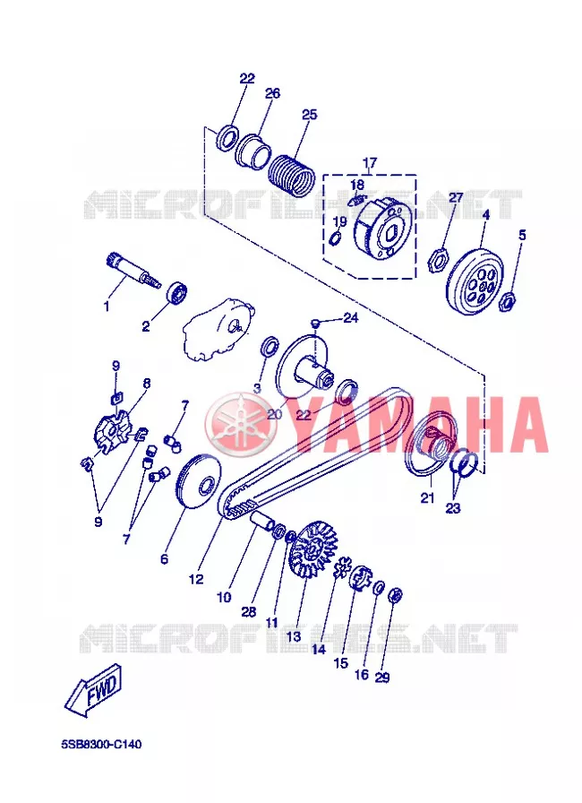 STARTER CLUTCH Yamaha SCOOTER 50 2007 NITRO  YQ50 NITRO