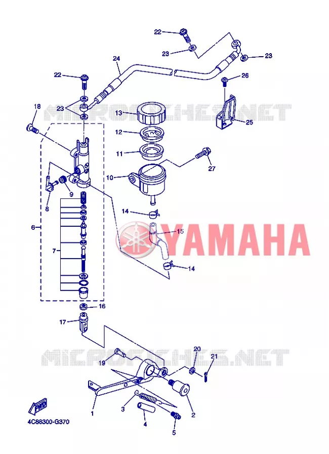 REAR BRAKE MASTER CYLINDER Yamaha MOTO 1000 2008 R1  YZF-R1 R1