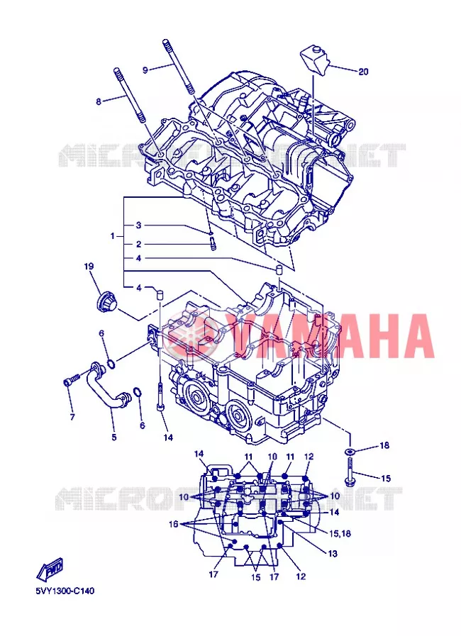 CRANKCASE Yamaha MOTO 1000 2004 R1  YZF-R1 YZF-R1S R1