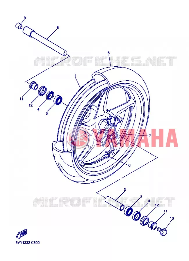 FRONT WHEEL Yamaha MOTO 1000 2004 R1  YZF-R1 YZF-R1S R1