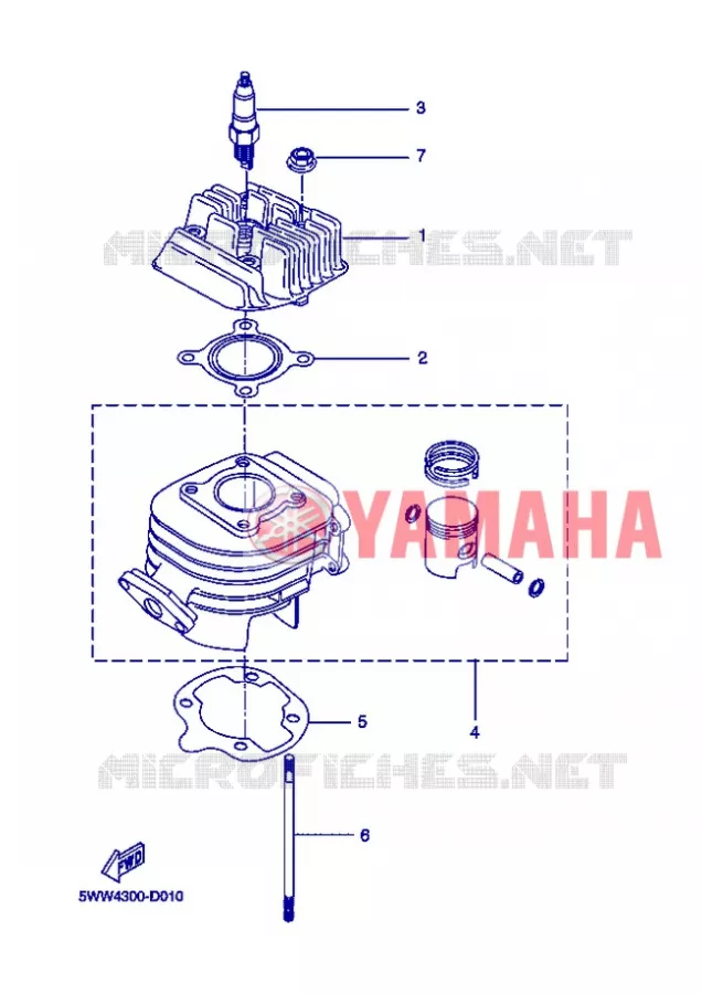 CYLINDER Yamaha SCOOTER 50 2006 ROCKET  CW50RSP POWER ROCKET