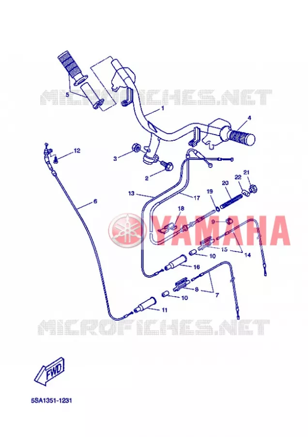 HANDLEBAR & CABLES Yamaha SCOOTER 50 2008 ROCKET  CW50RSP POWER ROCKET