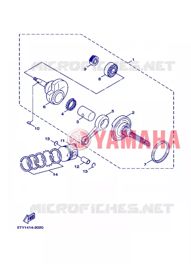 CRANKSHAFT / PISTON Yamaha SCOOTER 125 2005 FLAME X  XC125 FLAME  X