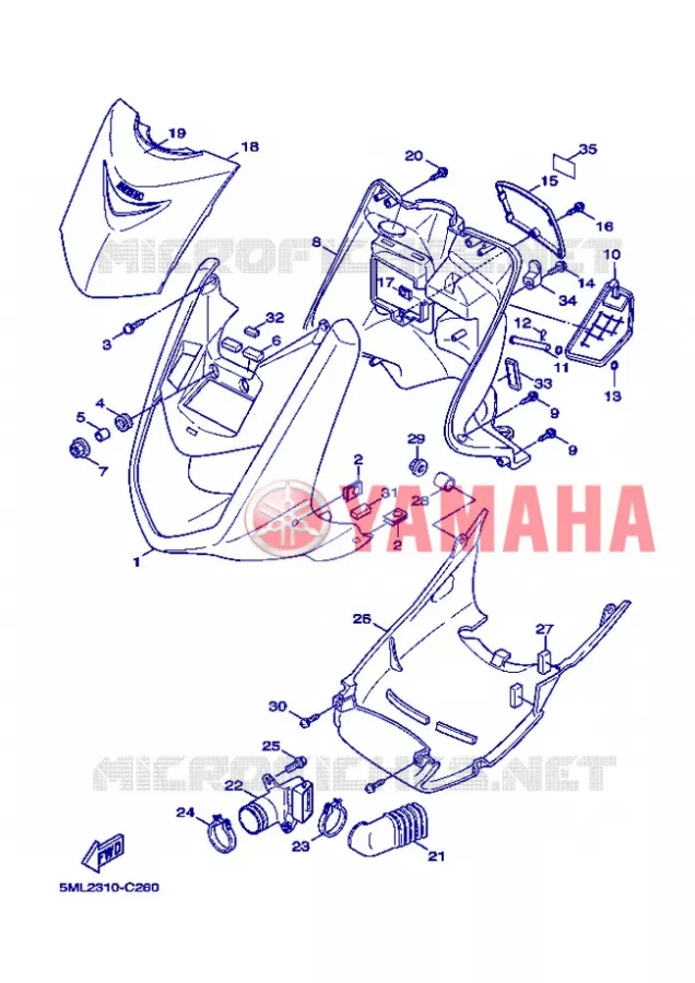 LEG SHIELD Yamaha SCOOTER 125 2005 FLAME X  XC125 FLAME  X