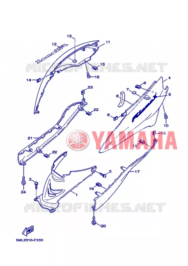 SIDE COVER Yamaha SCOOTER 125 2005 FLAME X  XC125 FLAME  X