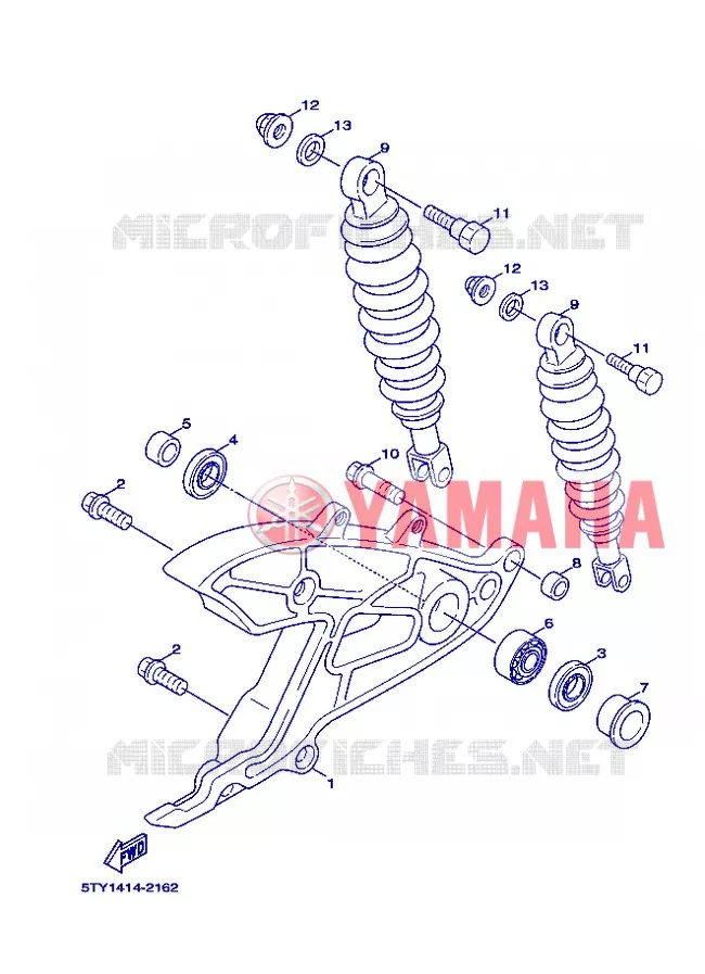 SWINGARM / SHOCK ABSORBER Yamaha SCOOTER 125 2005 FLAME X  XC125 FLAME  X