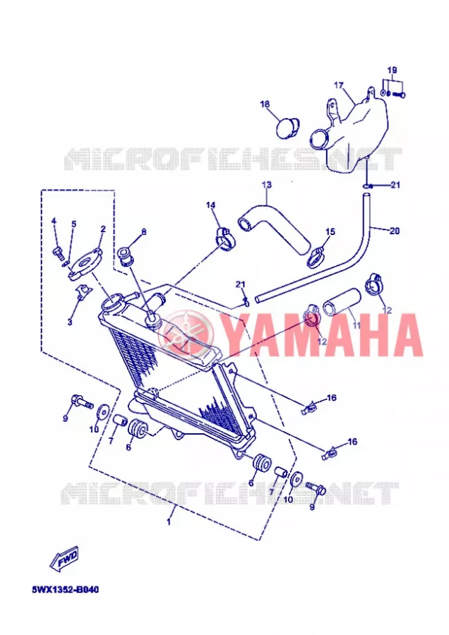 RADIATOR / HOSES Yamaha MOTO 50 2005 XPOWER  TZR50 X-POWER