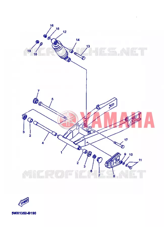 SWINGARM / SHOCK ABSORBER Yamaha MOTO 50 2007 XPOWER  TZR50 X-POWER