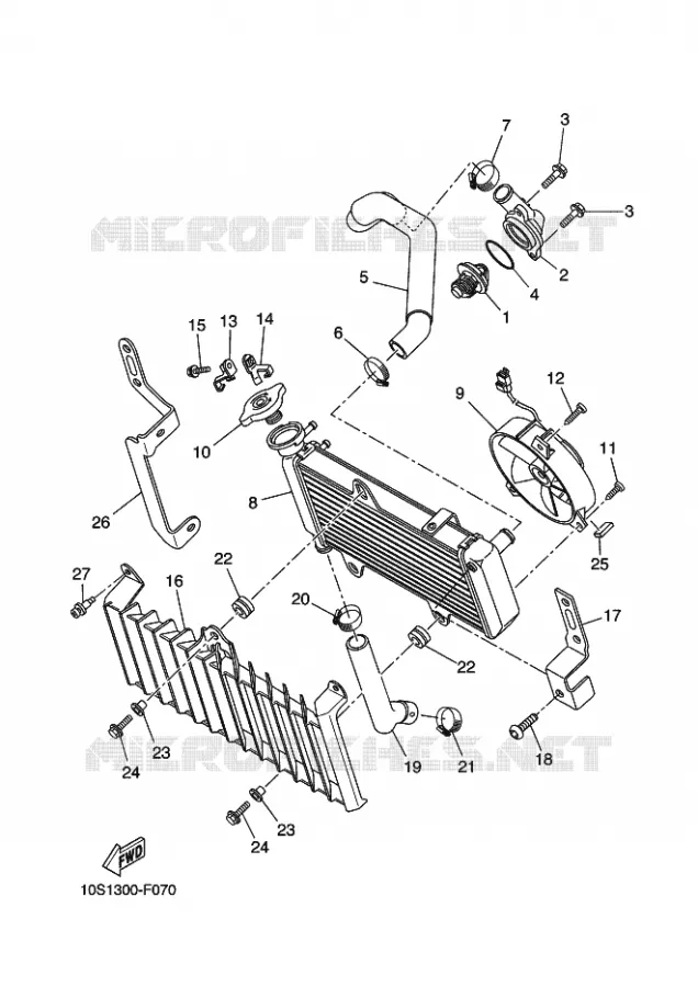RADIATOR / HOSES Yamaha MOTO 660 2009 XTX  XT660X