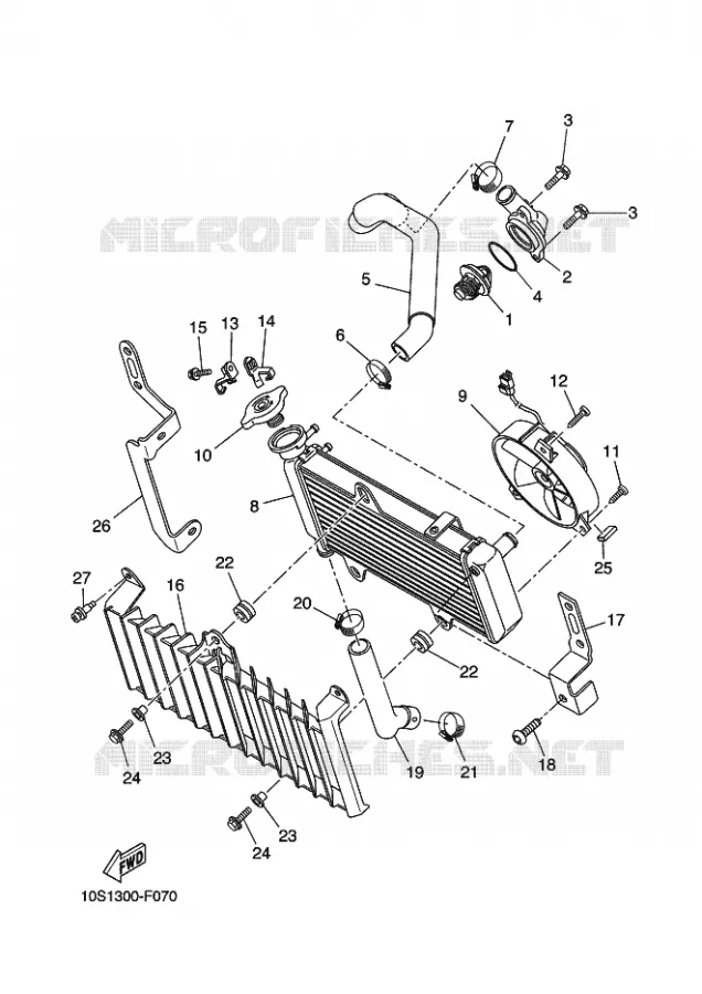 RADIATOR / HOSES Yamaha MOTO 660 2009 XTX  XT660X