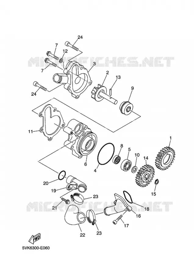 WATERPUMP / HOSES Yamaha MOTO 660 2009 XTX  XT660X