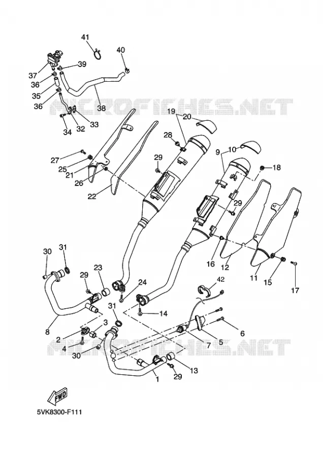 EXHAUST Yamaha MOTO 660 2009 XTR  XT660R