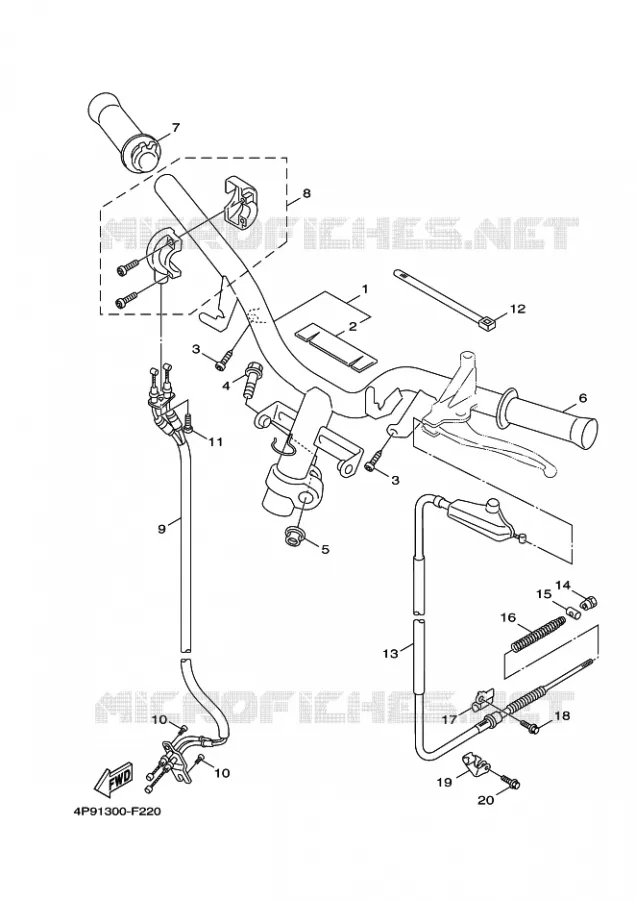 HANDLEBAR & CABLES Yamaha SCOOTER 125 2009 FLAME X  XC125 FLAME X