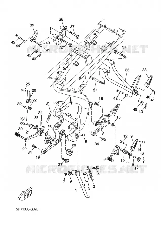 STAND / FOOTREST Yamaha MOTO 125 2009 R125  YZF-R125