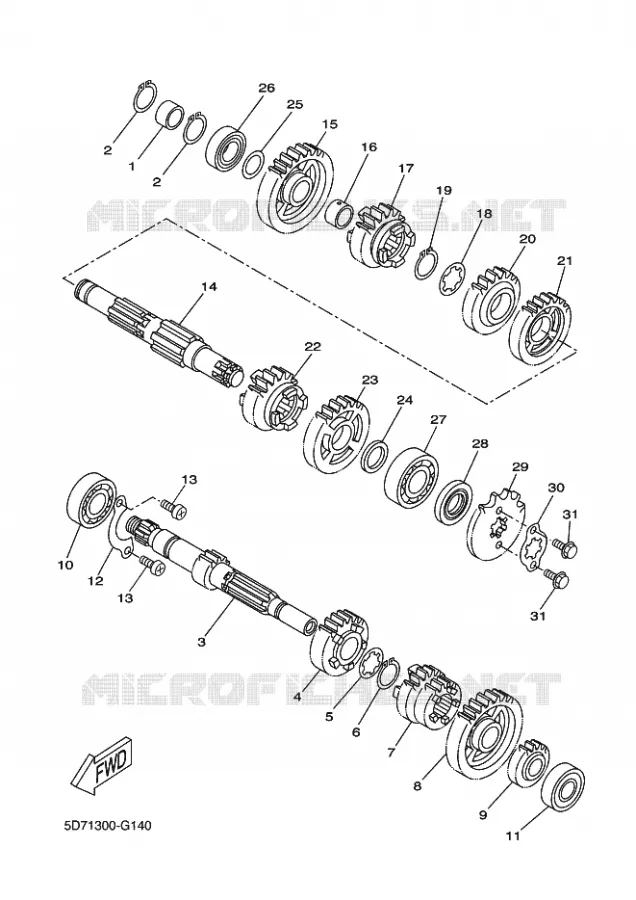 TRANSMISSION Yamaha MOTO 125 2009 R125  YZF-R125
