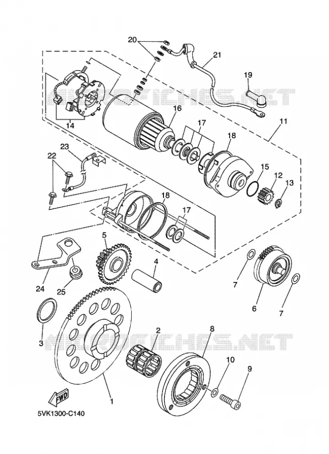 STARTER CLUTCH Yamaha MOTO 660 2009 XTX  XT660X