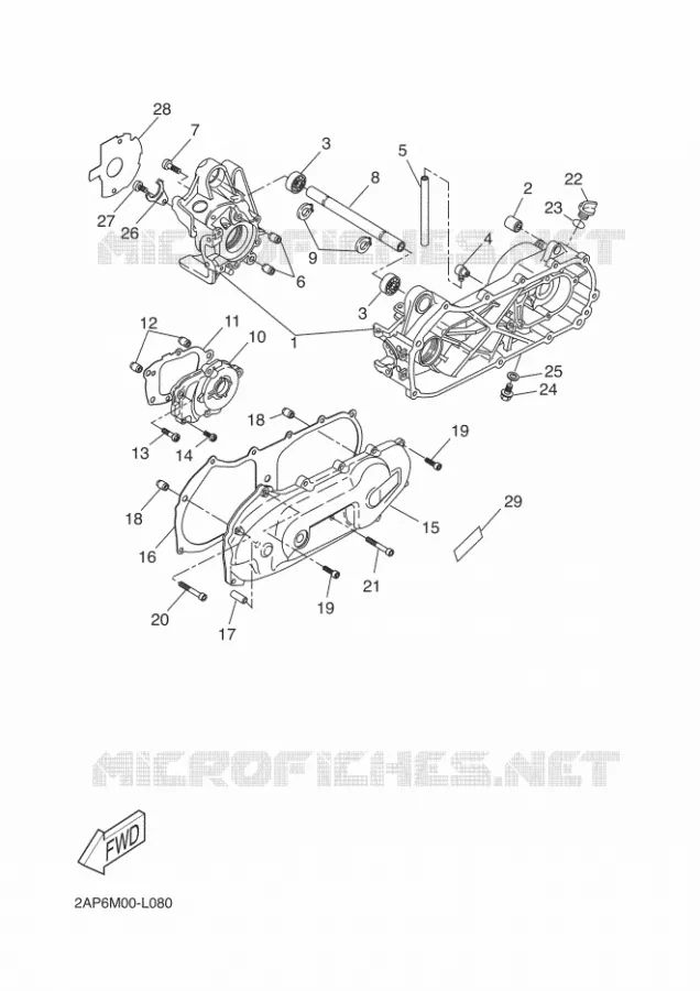 CRANKCASE Yamaha SCOOTER 50 2013 NEOS  YN50