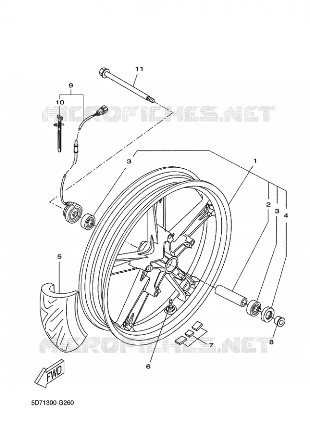 FRONT WHEEL Yamaha MOTO 125 2011 R125  YZF-R125