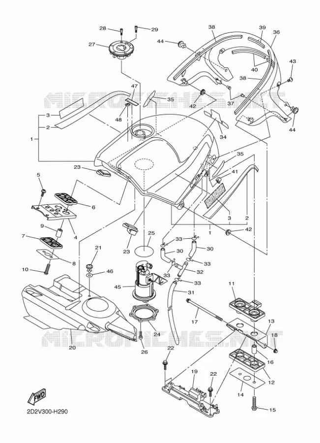 FUEL TANK Yamaha MOTO 1300 2009 FJR AS ABS  FJR1300AS